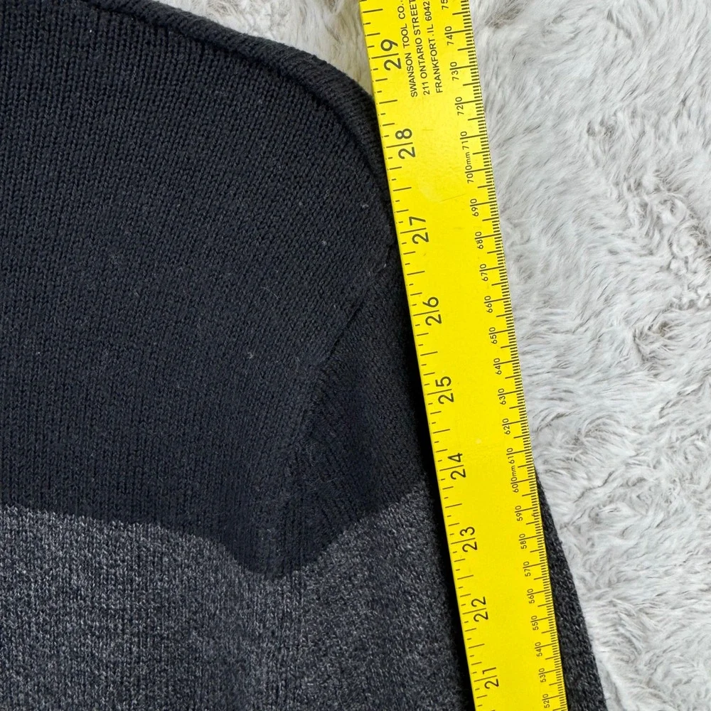 Banana Republic Sweater Mens Medium Colorblock Grey Black‎ Cotton Wool Blend